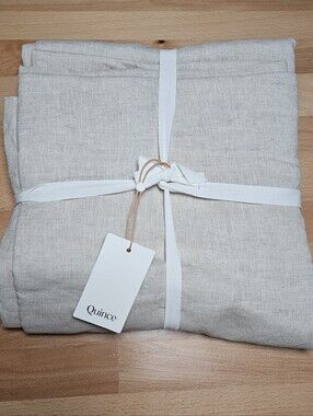 Quince Curtain European Linen 48x84 Flax Room Darkening Blackout One Panel